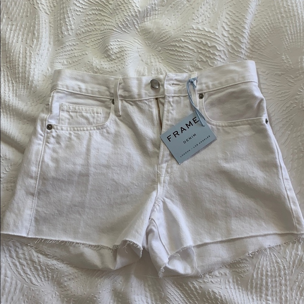 BRAND NEW: WHITE Le Brigette Raw Denim Shorts